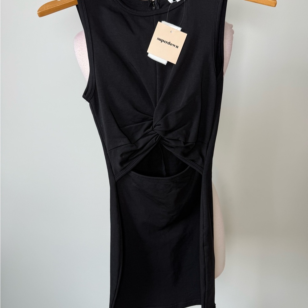 Superdown Black Sleeveless Twist Dress